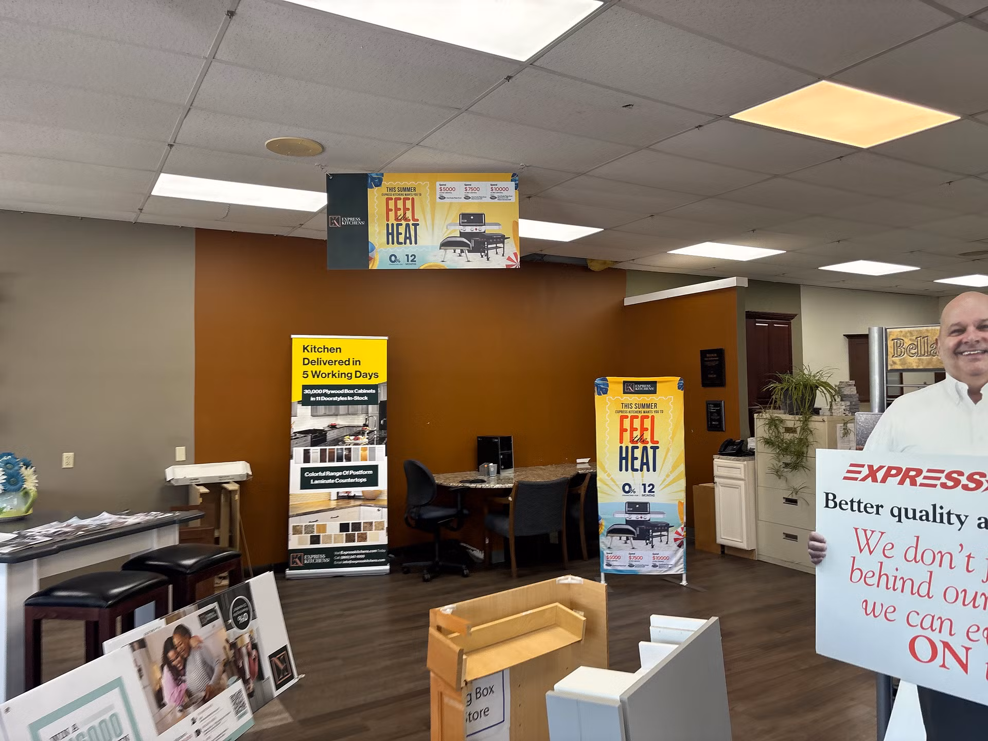 hanging sign and tension stand